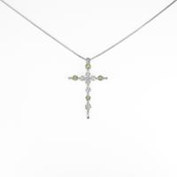 K18WG クロス ダイヤモンドネックレス