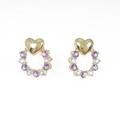 K18YG ハート アメジストピアス