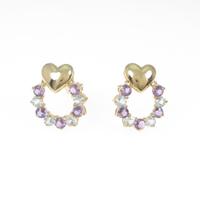 K18YG ハート アメジストピアス