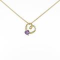 K18YG ハート アメジストネックレス