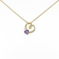 K18YG ハート アメジストネックレス