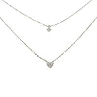 K18YG ハート ダイヤモンドネックレス