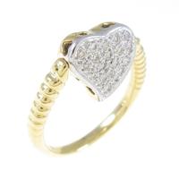 K18YG／K18WG ハート ダイヤモンドリング