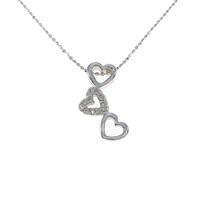 K18WG ハート ダイヤモンドネックレス