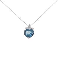 K18WG ブルートパーズネックレス