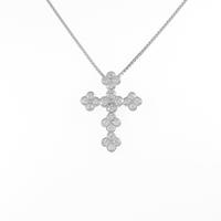 K18WG クロス ダイヤモンドネックレス