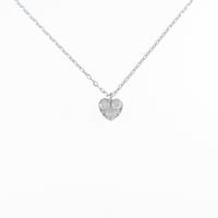 K18WG ハート ダイヤモンドネックレス