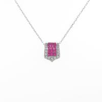 K18WG ルビーネックレス