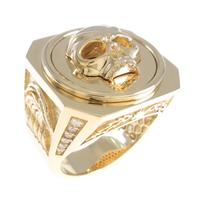 【新品】K18YG スカル ダイヤモンドリング