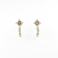 K18YG クロス ダイヤモンドイヤリング