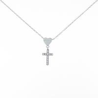 グッチ ハート×クロス ダイヤモンドネックレス