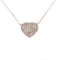 K18PG ハート パヴェ ダイヤモンドネックレス