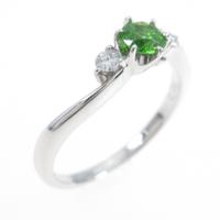 K18WG グリーンガーネットリング