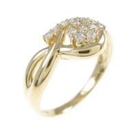 K18YG フラワー ダイヤモンドリング