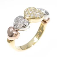 K18PG／PT ハート ダイヤモンドリング