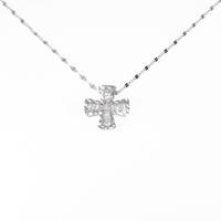 K18WG クロス ダイヤモンドネックレス