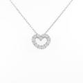 K18WG ハート ダイヤモンドネックレス