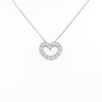 K18WG ハート ダイヤモンドネックレス
