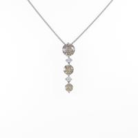 K18WG スリーストーン ダイヤモンドネックレス