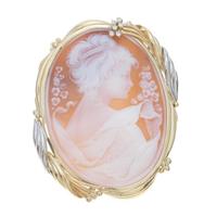K18YG／PT シェルカメオブローチ