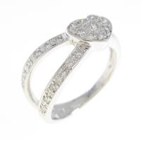 K18WG ハート ダイヤモンドリング