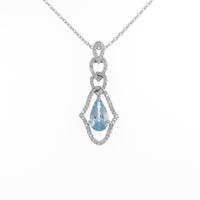 K18WG アクアマリンネックレス