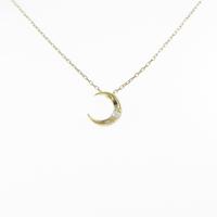 K18YG ムーン ダイヤモンドネックレス