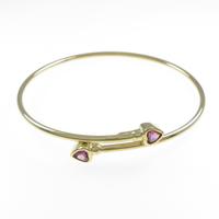 750YG ハート ガーネットバングル