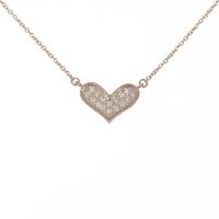 K18PG ハート ダイヤモンドネックレス