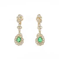 750YG エメラルドイヤリング