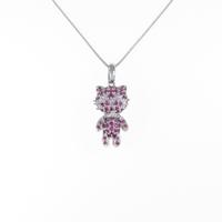 K18WG キャット ルビーネックレス