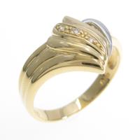 K18YG／PT ダイヤモンドリング