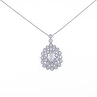 K18WG ダイヤモンドネックレス 0．505ct・G・SI1・ペアシェイプ
