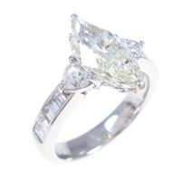 プラチナダイヤモンドリング 2．011ct・VLY・SI1・マーキスカット