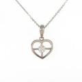K18WG ハート ダイヤモンドネックレス