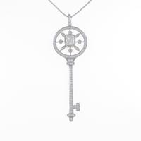 K18WG ダイヤモンドネックレス 1．009ct・D・I1・ファンシーカット