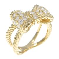 K18YG リボン ダイヤモンドリング