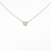 K18YG ソリティア ダイヤモンドネックレス