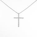 K18WG クロス ダイヤモンドネックレス
