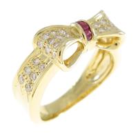 K18YG リボン ルビーリング