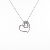 K14WG／K18WG 2WAY ハート ダイヤモンドネックレス