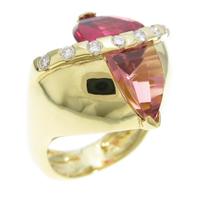 18KYG ルベライトトルマリンリング