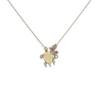 K10YG タートル カラーストーンネックレス