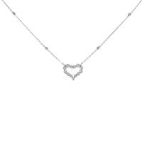 K18WG／PT ハート ダイヤモンドネックレス