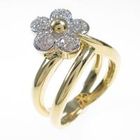 K18YG／K18WG フラワー ダイヤモンドリング
