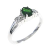 K18WG グリーンガーネットリング