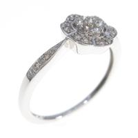 K18WG フラワー ダイヤモンドリング