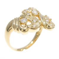 K18YG ハート ダイヤモンドリング