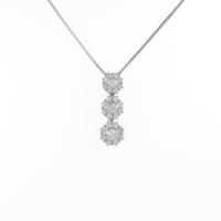 K18WG フラワー ダイヤモンドネックレス