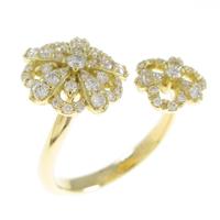 K18YG フラワー ダイヤモンドリング